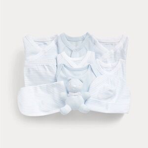 Ralph Lauren Baby Blue and White Matching Set